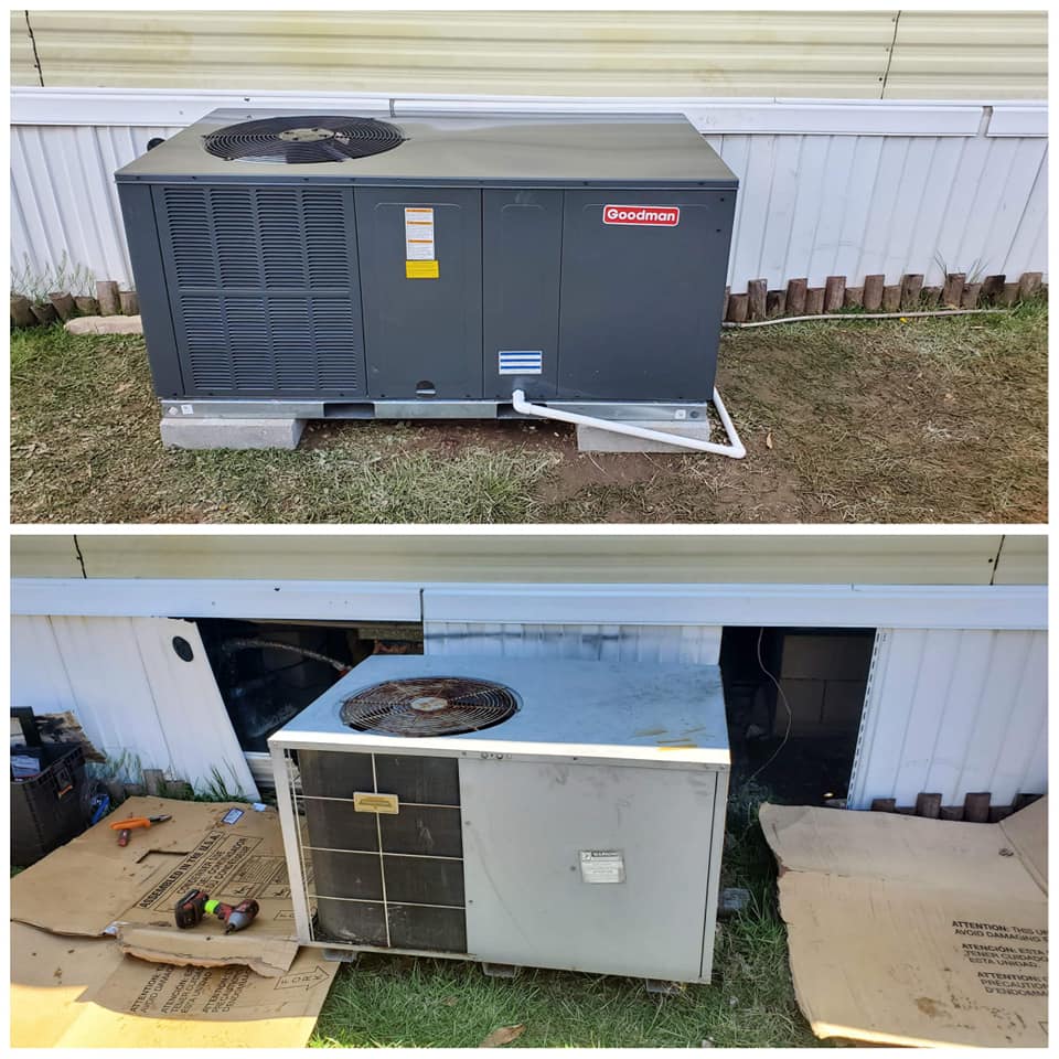 A/C before and after new installation