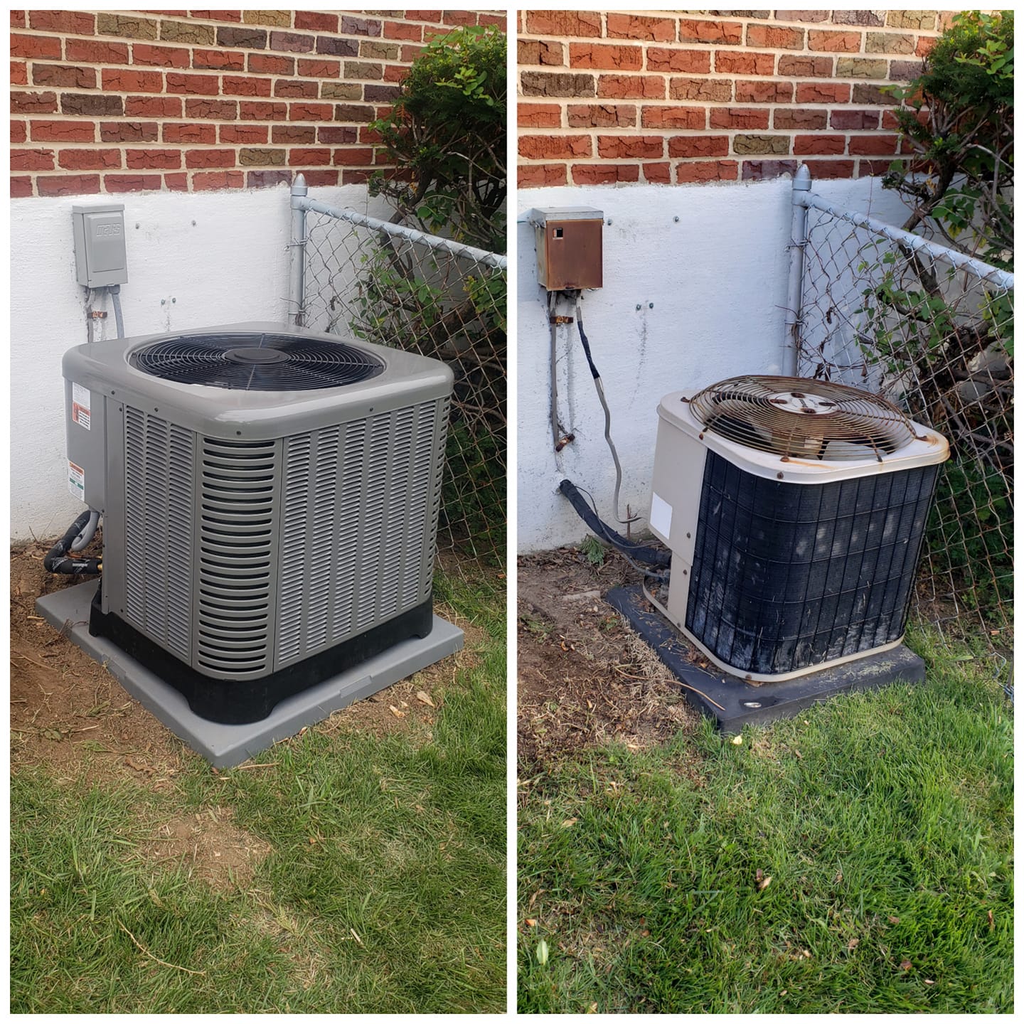 Air conditioner before and after installation by H.F. Horney