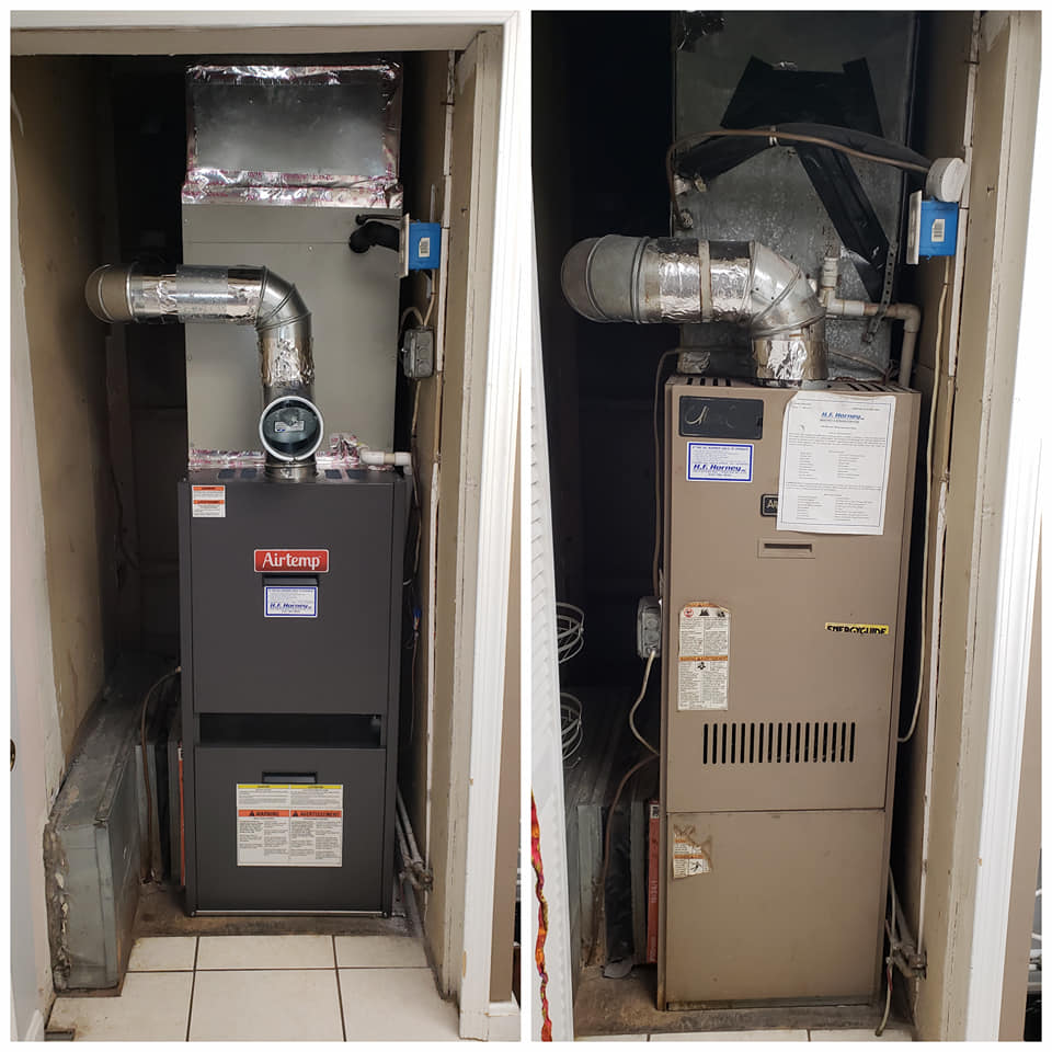 Heating install before and after 