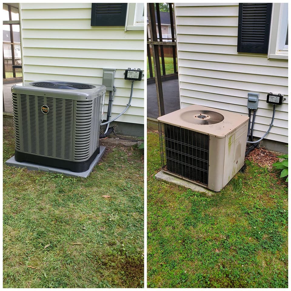 Air conditioner before and after new installation