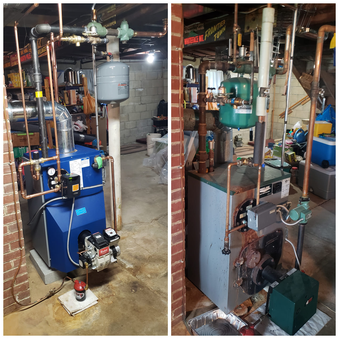 Heating system installation before and after